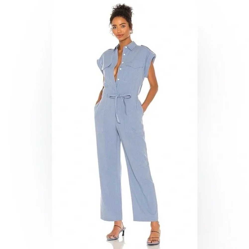 rag & bone Light Blue Sleeveless Jumpsuit
